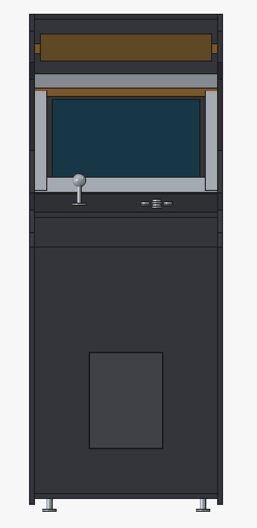 Nexus Arcade cabinet front elevation CAD drawing