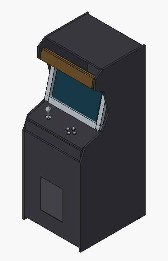 Nexus Arcade cabinet perspective CAD drawing