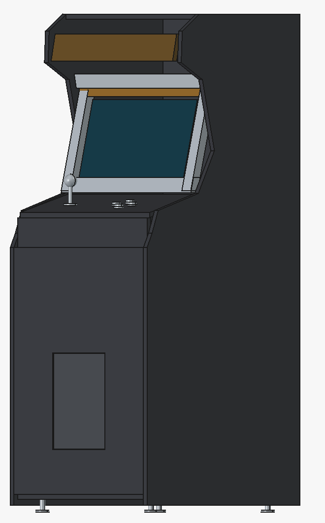 Nexus Arcade cabinet right side CAD drawing